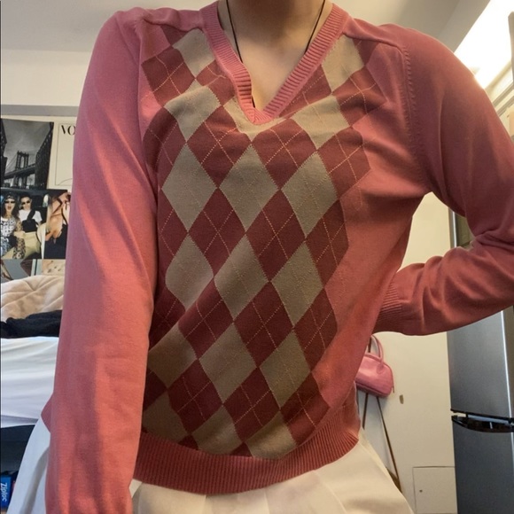 Liz Claiborne Sweaters - Pink Argyle Sweater